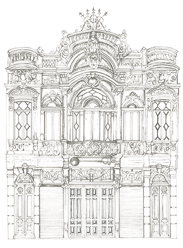 Na fachada da empresa a representação da boia, ajudava a identificar o local.