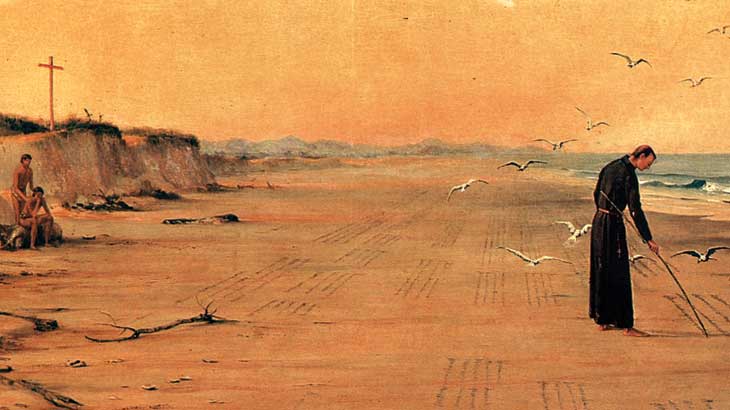 Quadro "Anchieta escrevendo na areia" de Benedito Calixto.