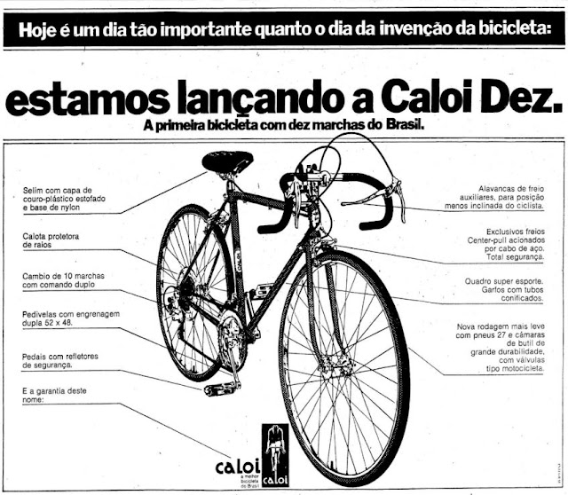 Anúncio do lançamento da Caloi 10.