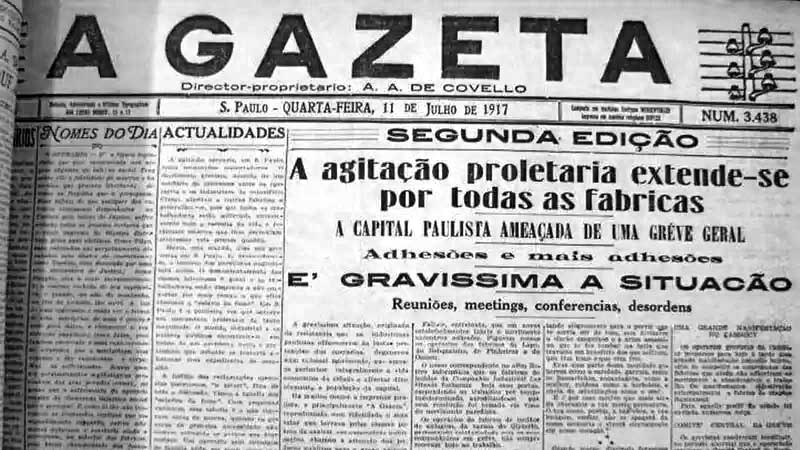 A greve foi capa de A Gazeta, que deixava transparecer a preocupação com a situação da cidae.