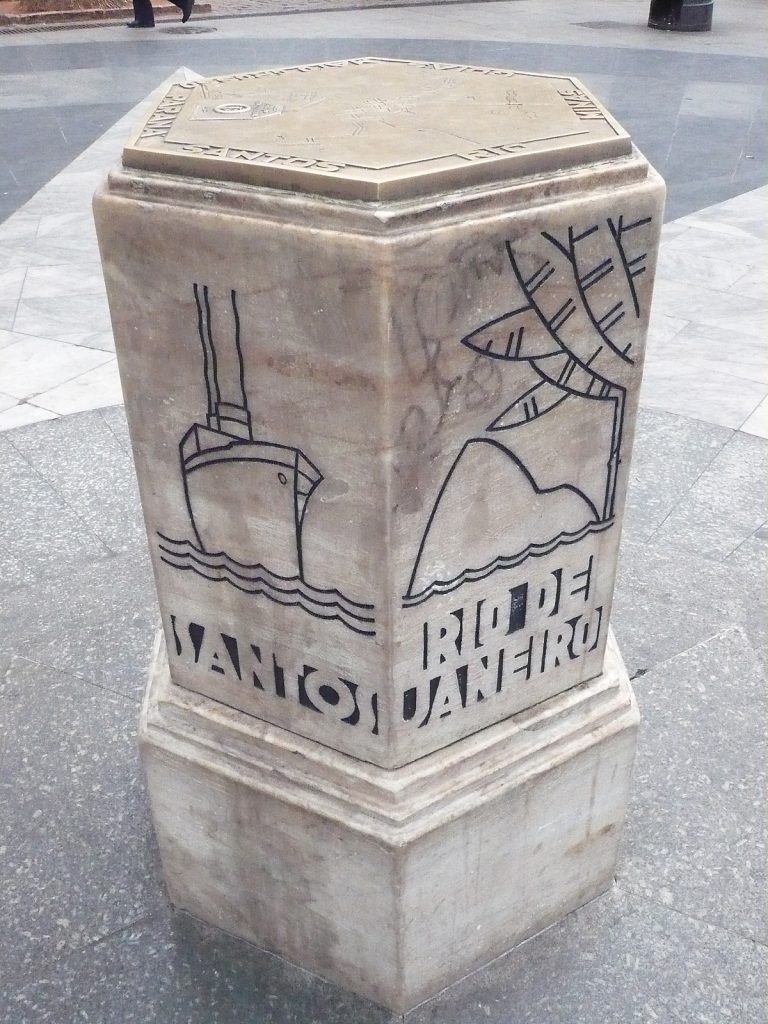 O "marco zero". `Pondo a partir do qual são calculadas todas as distâncias da cidade.