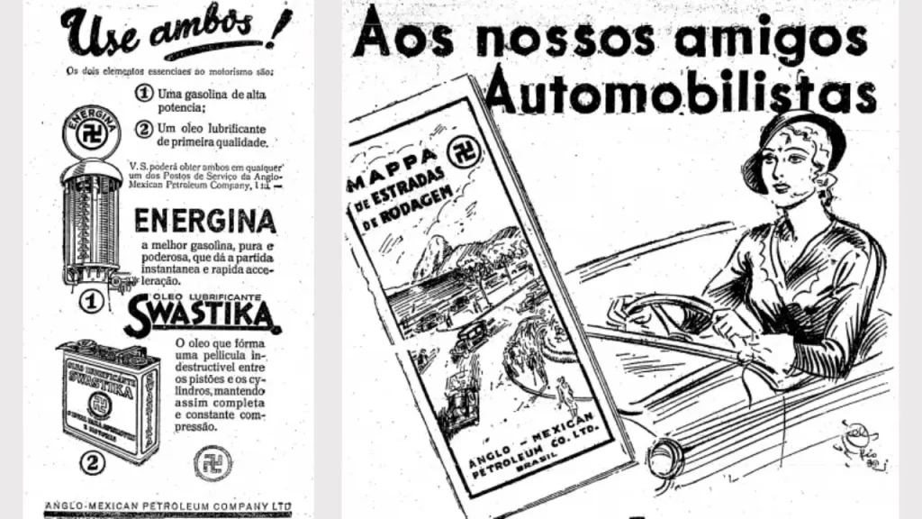 A associação com a suástica era evidente até no nome do óleo lubrificante da empresa.