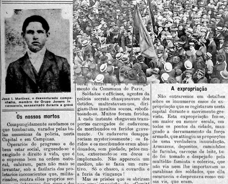 A morte do operário José Martinez deflagrou uma grande greve, que teve como uma de suas consequências maior controle dos empresários sobre os trabalhadores.