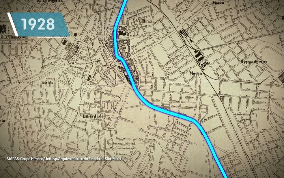 Em 1928, o progresso "exigiu" a retificação do Tamanduateí.