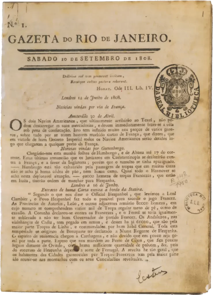 A Gazeta do Rio de Janeiro. Jornal da Monarquia.