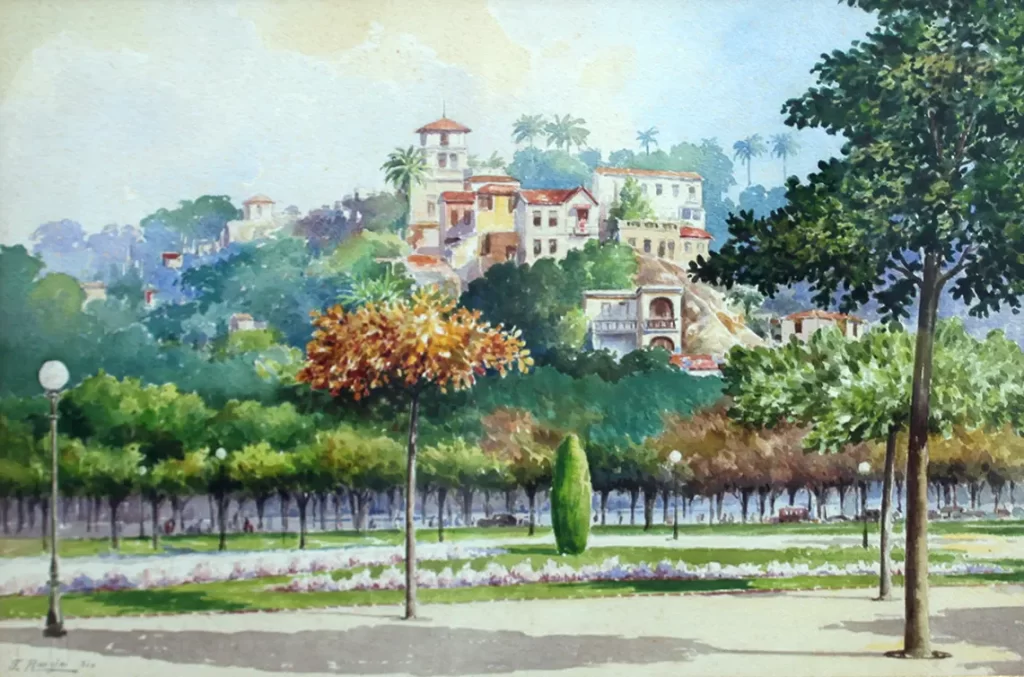 Morro de Santa Tereza. Óleo sobre Tela de Felisberto Ranzini.