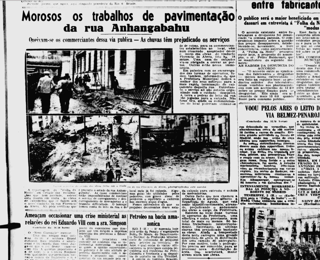 Mesmo depois de terminado o viaduto a falta de urbanização da "Rua Anhangabahu" provocou a ira dos comerciantes locais.