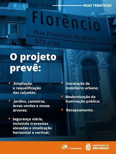 Obras de requalificação da Rua Florêncio de Abreu estão sendo realizadas.