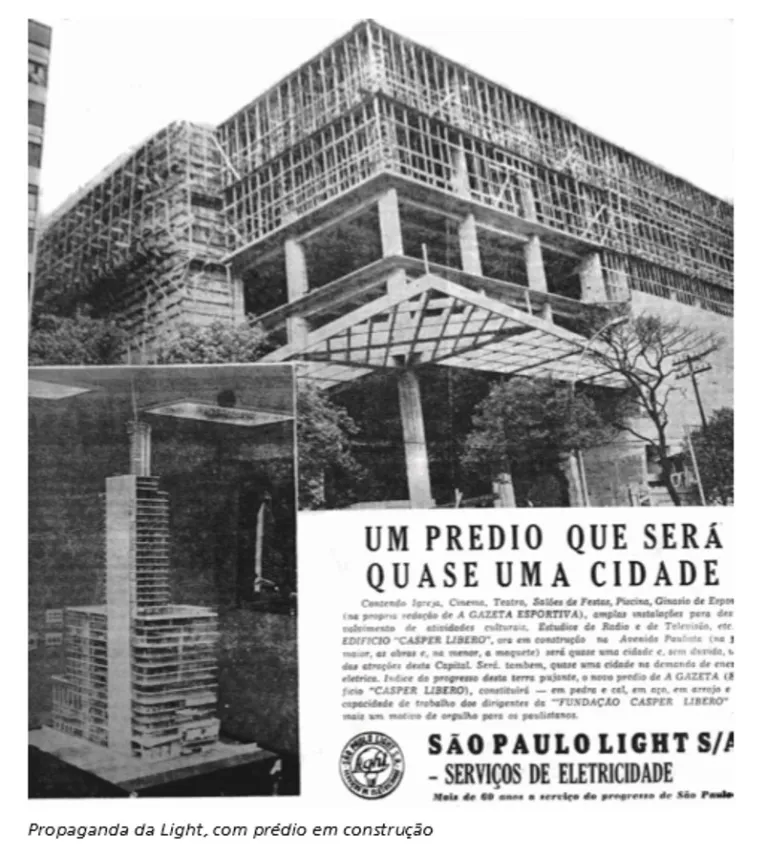 Anúnco da Light ressaltando a dimensão da obra.